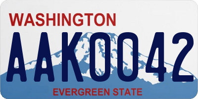 WA license plate AAK0042