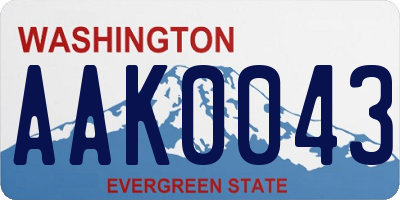 WA license plate AAK0043