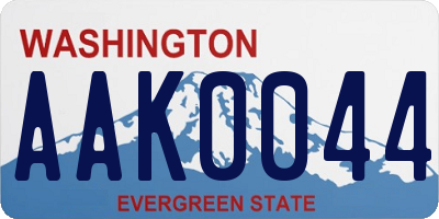 WA license plate AAK0044