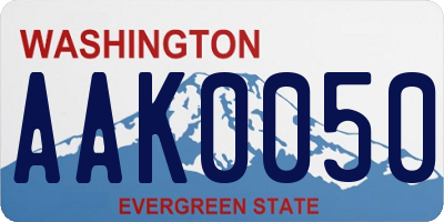 WA license plate AAK0050