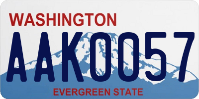 WA license plate AAK0057
