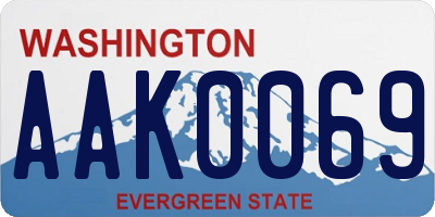 WA license plate AAK0069