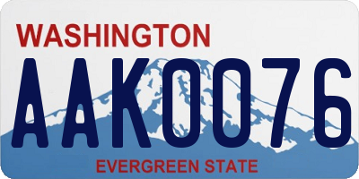 WA license plate AAK0076