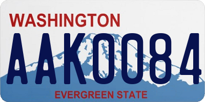 WA license plate AAK0084