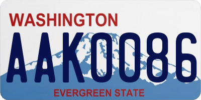WA license plate AAK0086