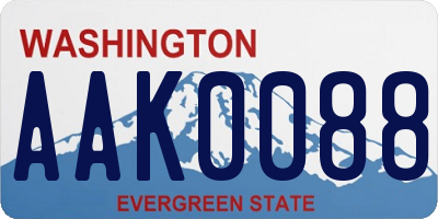 WA license plate AAK0088