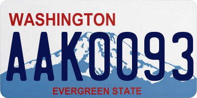WA license plate AAK0093