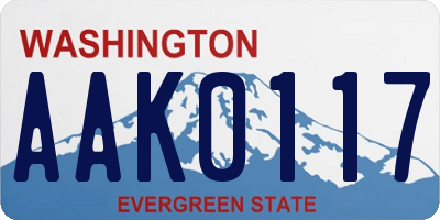 WA license plate AAK0117