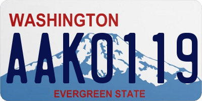 WA license plate AAK0119