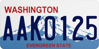 WA license plate AAK0125
