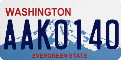 WA license plate AAK0140