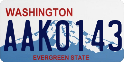 WA license plate AAK0143