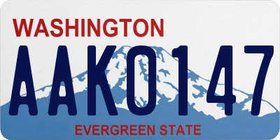 WA license plate AAK0147