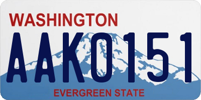 WA license plate AAK0151