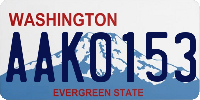 WA license plate AAK0153