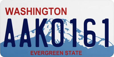 WA license plate AAK0161