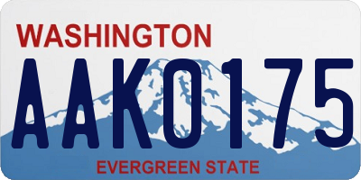 WA license plate AAK0175