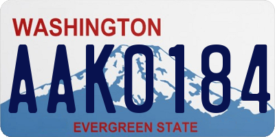WA license plate AAK0184