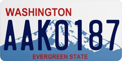 WA license plate AAK0187