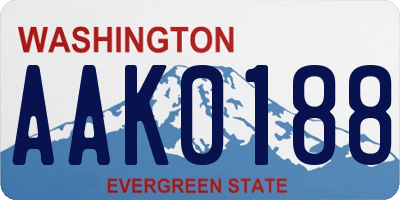 WA license plate AAK0188