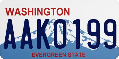 WA license plate AAK0199