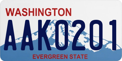 WA license plate AAK0201