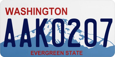 WA license plate AAK0207