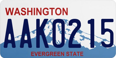 WA license plate AAK0215