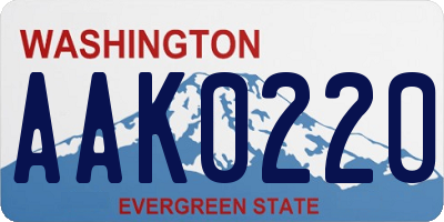 WA license plate AAK0220