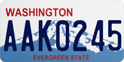 WA license plate AAK0245