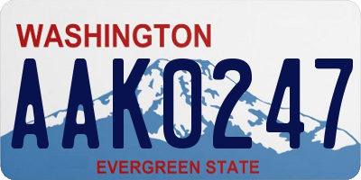 WA license plate AAK0247