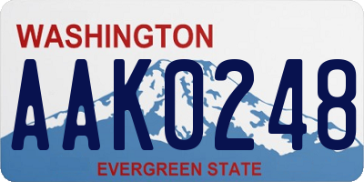 WA license plate AAK0248