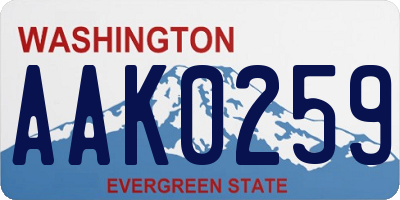 WA license plate AAK0259