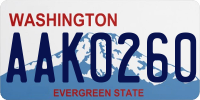 WA license plate AAK0260