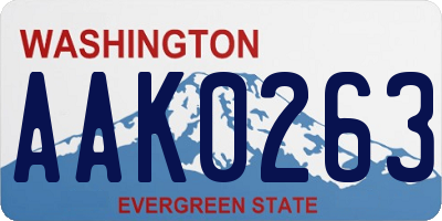 WA license plate AAK0263