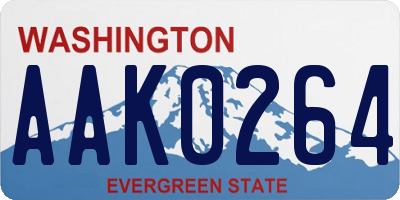 WA license plate AAK0264