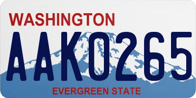 WA license plate AAK0265