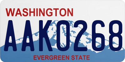 WA license plate AAK0268