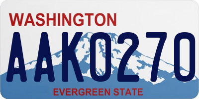 WA license plate AAK0270