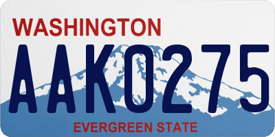 WA license plate AAK0275