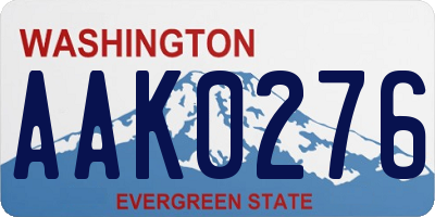 WA license plate AAK0276