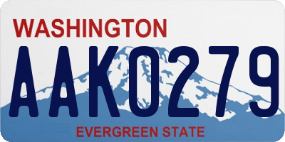 WA license plate AAK0279