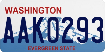 WA license plate AAK0293