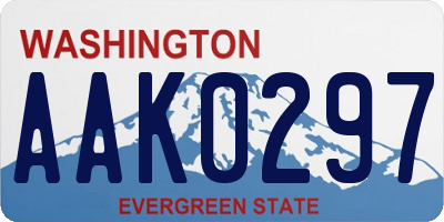 WA license plate AAK0297