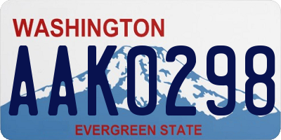WA license plate AAK0298