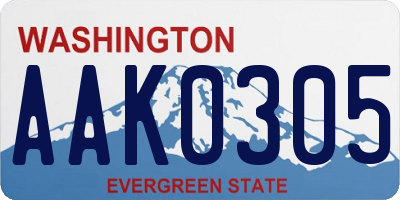 WA license plate AAK0305
