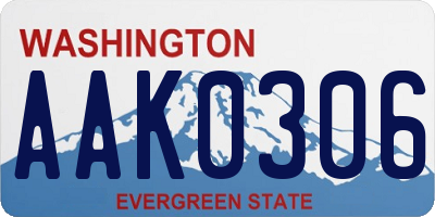 WA license plate AAK0306