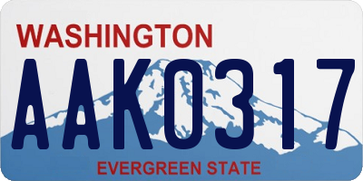 WA license plate AAK0317