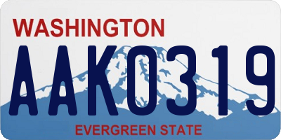 WA license plate AAK0319