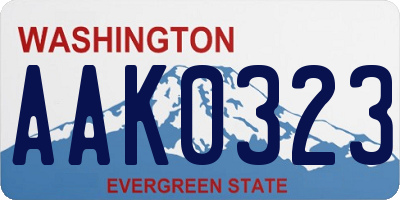 WA license plate AAK0323